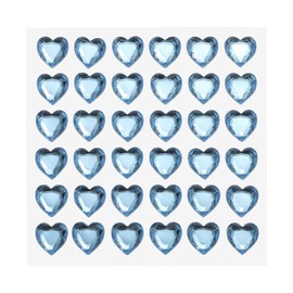 MECCANIXITY 144 Pcs Heart Rhinestone 10mm Self Adhesive Gems Stickers Jewelry Stickers for Valentine Makeup, Arts & Crafts, DIY, Jewelry Making Light Blue