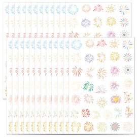 800+PCS Colorful Firework Stickers Party Favors -Firework Stickers Party Supplies Decorations Independence Birthday Prizes Baby Shower Party Gifts