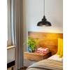 COTTMIC Black Dome Pendant Light 3 Pack, Farmhouse Pendant Lights