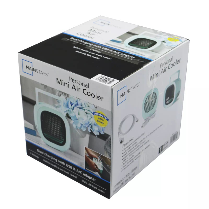 Mainstays Personal Mini Air Cooler with Dual Charging USB &