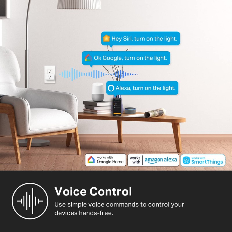 Kasa Matter Smart Plug w/ Energy Monitoring, Compact Design, 15A/1800W