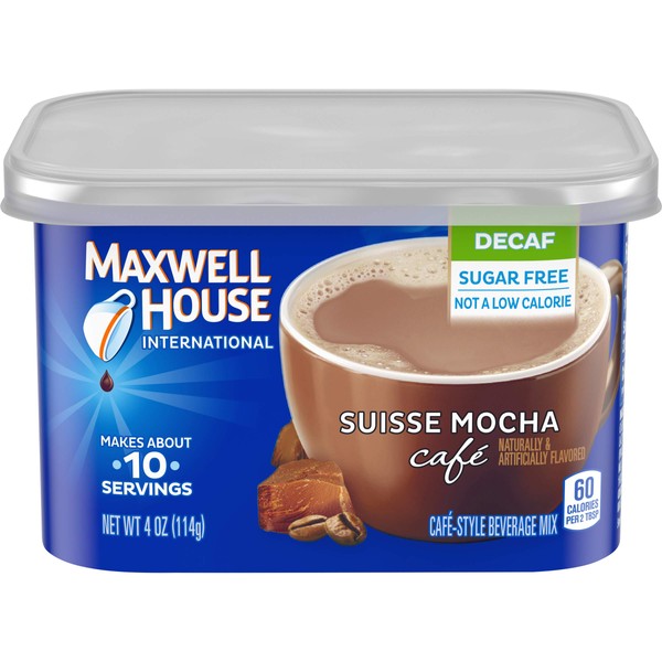 Maxwell House International Decaf Suisse Mocha Instant Coffee (4 oz Canister)