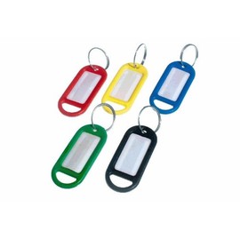 Key Ring Tag Address Label Split Key Ring 5 Assorted Colours (Pck 4)