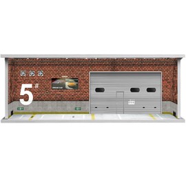 Display Case for Hot Wheel with LED Light Stackable Mega Garage Storage for 1:64 Matchbox & Diecast Cars 6-Slot Parking Diorama with Illuminated Showcase (Red-No. 5 Garage)