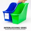 Storex Large Book Bin, Interlocking Plastic Organizer for Home, Office