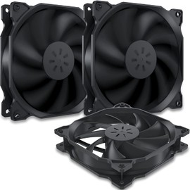 upHere 120mm PWM 4-Pin Case Fan - Ultra Quiet High Performance with Low Noise & High Airflow - Ideal for PC Cases & Computer Cooling - Pack of 3 - Color: Black - Model: 12BK4-3