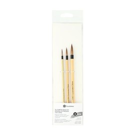 Yasutomo All Purpose Brush Set, Set of 3 Pieces, Arts and Crafts Supplies, Ivory