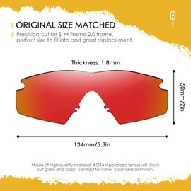 AOZAN ANSI Z87.1 Polarized Replacement Lenses For Oakley Si Ballistic M Frame 2.0 Sunglasses - Electric Crimson