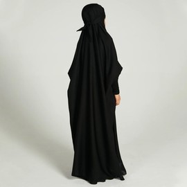 IDOPIP Muslim Girl Abaya Dress Baya Dubai Arabian Jilbab Skirt Long Sleeve Modest Islamic Islamic Eid Ramadan Prayer Clothes Black 11-12 Years