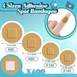 Funtery Adhesive Spot Bandage 4 Sizes Round Flexible Fabric Adhesive Round Tan Non Latex Bandage for Wound Care and Hides Skin Spots Ideal for Small Incisions(400)