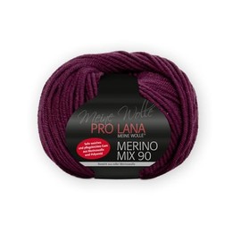 PRO LANA Merino Mix 90 – Colour: Bordeaux (39) – 50 g/Approx. 90 m Wool