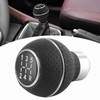 5 Speed Gear Shift Knob Stick Aluminium Alloy and Leather