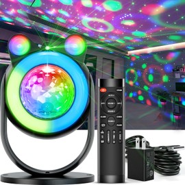 Party Lights DJ Disco Light Disco Ball Lights with Star Projector Sound Activated Strobe for Parties, Bar, Birthday, Wedding, DJ, Pub, Holiday, Event Live Show, Christmas, Living Room, Decorations