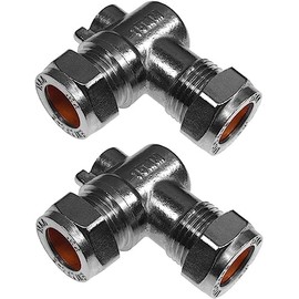 SK INFINITY | 15mm Angle Isolation Ball o fix Valves Compression 90 Degree Elbow Suitable HOT & Cold WRAS Approved (Pack of 2)