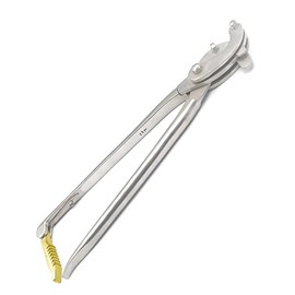 AAProTools Serra Emasculator Straight Handle with Gold Ratchet Triple Crush 14" Stainless Steel Veterinary