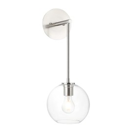XiNBEi Lighting Globe Wall Sconce, Modern Brushed Nickel Vanity Light, Wall Mounted Hanging Light Fixture for Bathroom, Bedroom, Hallway XB-W1263-BN-1