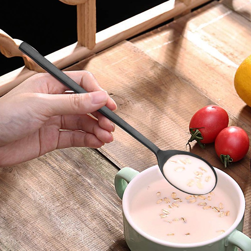 AOOSY 4 Pieces Soup Spoons Stainless Steel Round Tablespoons, 8.5