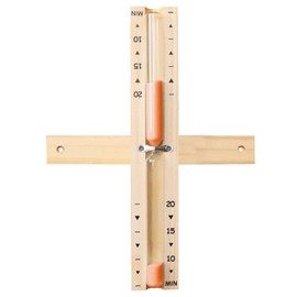 Sauna Hourglass Sand Timer 20 Minute: Rotating Wood Orange Clock,Sand Watch 20 Min, Large Reloj De Arena, Heat Resistant Wooden Hour Glass Sandglass for Sauna Room