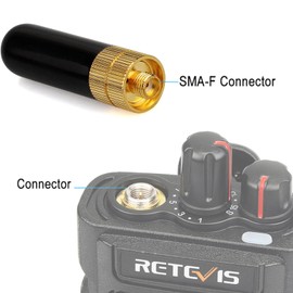 Retevis Ham Radio Short Antenna, 1.96 inch SMA-Female, Dual Band VHF/UHF 144/430Mhz Antenna, for Retevis RT29 RT86 RA79 HD2, Compatible with Baofeng UV-5R 5RM BF-F8HP PRO K5 Plus DM32 UV32(1 Pack)