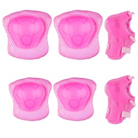 Luckious 6PCS Children's Knee Wrist and Elbow Protectors, Children's Adjustable Roller Skate Skateboard Protectors, Protective Gear Sets for Children's Roller Skates, Bicycles, Skateboards