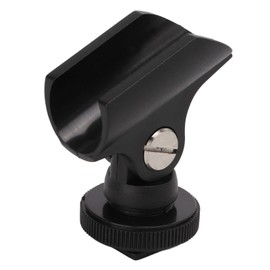Microphone Hot Shoe Clip, Mic Clip Stand 1.95cm Tough Lightweight for DSLR Camera