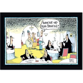 4261 Nun Smoking Unique Funny Birthday Card with Envelope