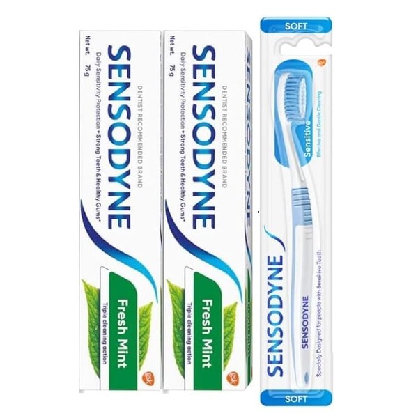 2 Pack Sensodyne Fresh Mint Toothpaste for Sensitive Teeth 75g