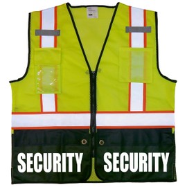 Qraphic Tee Security Survivor Safety Vest, Type R Class 2, Reflective logo front and back. (xxl/xxxl, Yellow with White Reflective logo)
