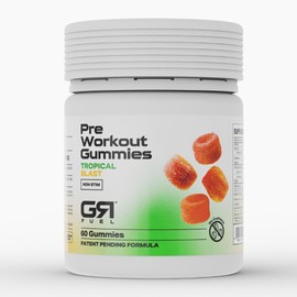 Gymrat Fuel Pre Workout Gummies – Tropical Blast, Long Lasting, No Crash Vegan Energy & Focus Boost, USA Made & GMP Certified with VasoDrive-AP and Vitamin B 12, for Men & Women (60 Count)