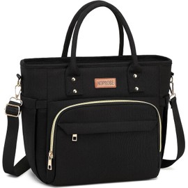 Loncheras para Mujer y Hombre, Bolsa de Almuerzo Térmica de Gran Capacidad, Impermeable y a Prueba de Fugas, Reutilizable con Correa, para Oficina y Picnics (Negro)