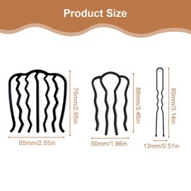 Pack of 8 Hair Comb Metal Hair Combs Hair Accessories Comb for Women 3 Sizes