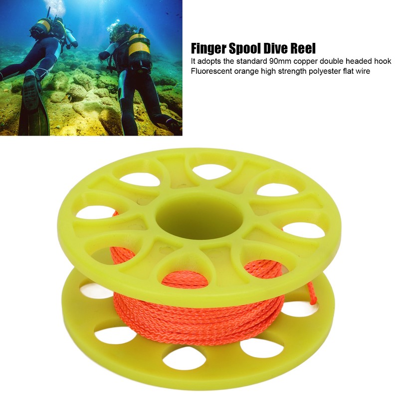 18m Dive Reel Finger Spool Scuba Diving Plastic Reel with