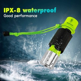 BlueFire Professional 1100 Lumen Diving Flashlight Bright Submarine Light Scuba Safety Lights Waterproof Underwater Torch for Outdoor Under Water Sports (Green (2-Pack))