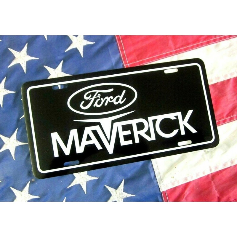 Black Ford MAVERICK tag license plate 1970 1971 1972 1973