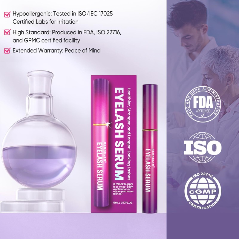 Rennelyn Eyelash Serum Lash Growth Enhancer: Advanced Natural Formula for