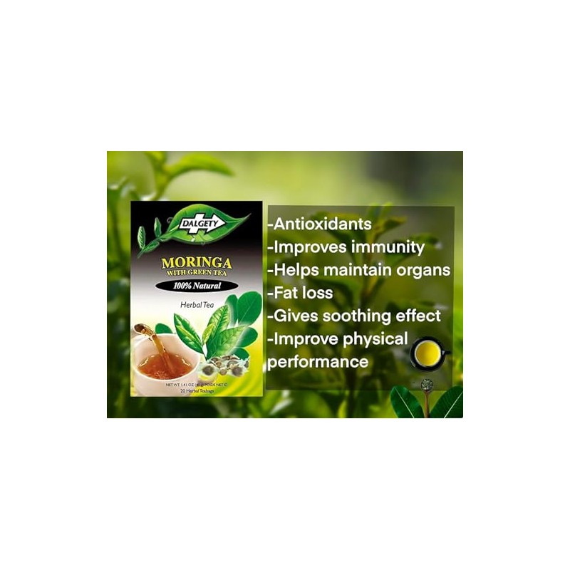Dalgety Moringa with Green Tea Herbal Infusion 40g Cartons 100%