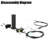 YOXUFA Throttle Cable Twist Throttle Handle Grip Assembly for 2