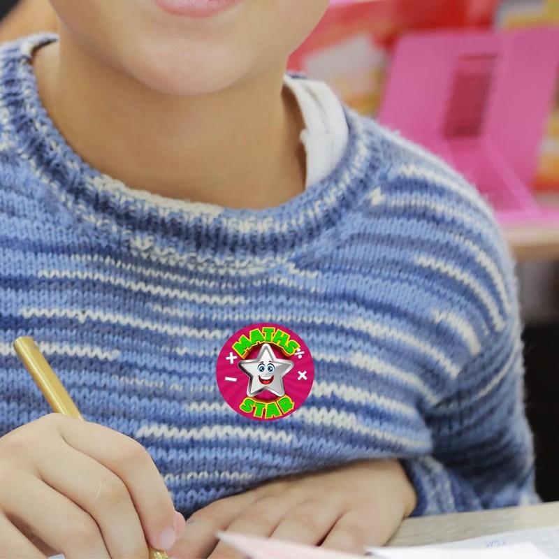 144 Star Maths - 30mm - Glossy Reward Stickers for