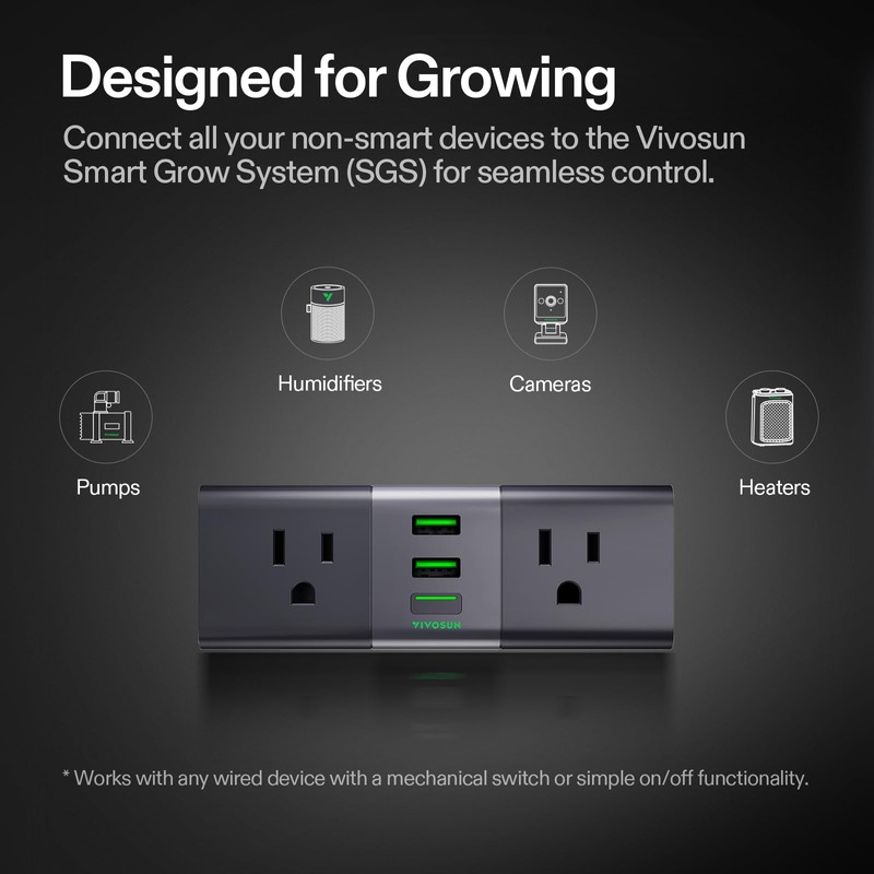 VIVOSUN GrowHub Outlet Controller A22 with Temperature and Humidity Sensor