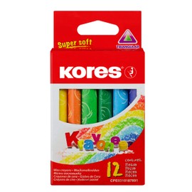 Kores - Krayones: 12 Wax Crayons for Kids, Ergonomic Triangular Shape, Non-toxic and Child-friendly, Art and Crafts and School Supplies, Set of 12 Assorted Colours