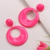 Retro Neon Dangle Earrings for Women 70s 80s Acrylic Hoop