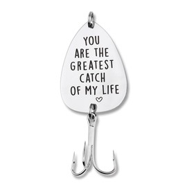 Husband Boyfriend Fishing Gifts for Men Fisherman Fishing Lures Gifts for Husband Wife Anniversary for Fishing Lovers You Are the Greatest Catch of My Life Fishing Hook