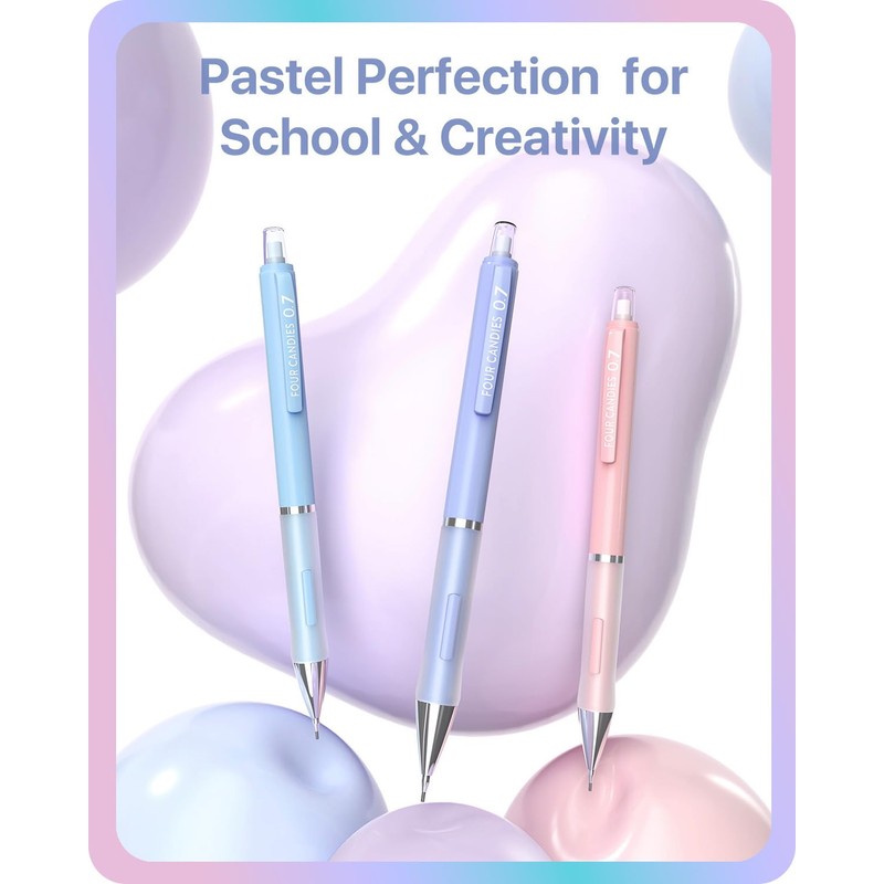 Four Candies Pastel Mechanical Pencil Set - 6PCS 0.5 mm