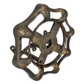 Vintage Outdoor Faucet Spigot Garden Hose Holder - Cast Iron with Weather-Resistant Bronze Finish - Decorative Wall-Mounted Hose Hanger - Holds 75 Feet - Ideal for Garden and Patio