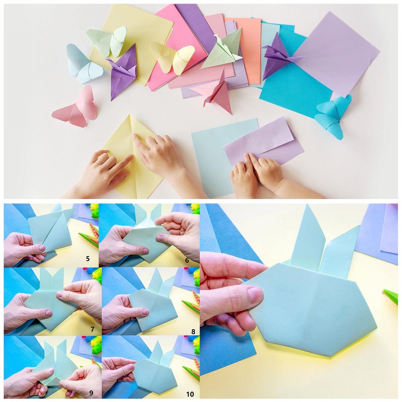 sourcing map Origami Paper Double-Sided Pink 5.9 x 5.9 Inches