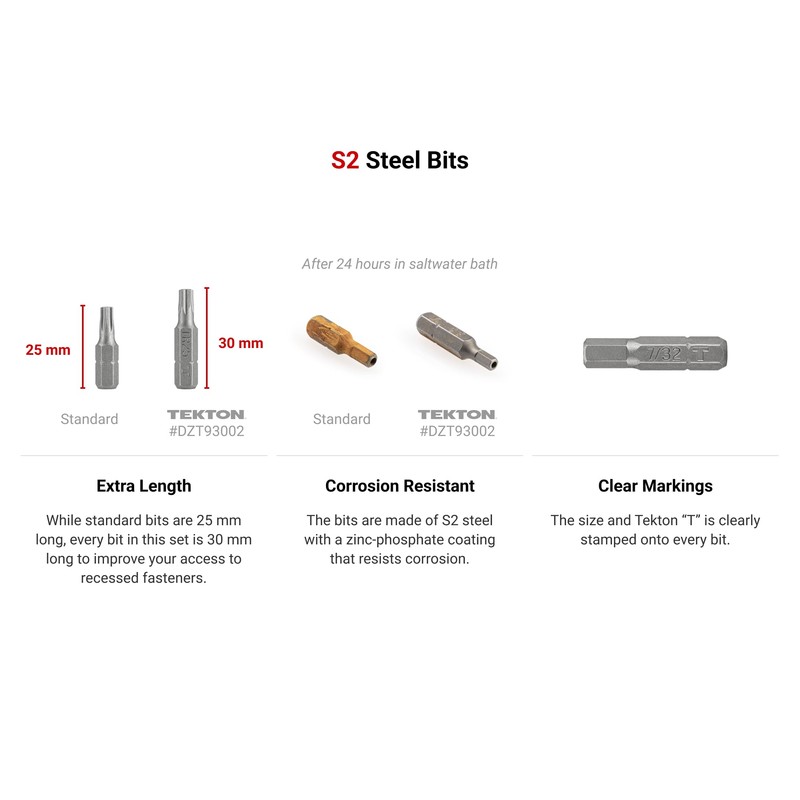 TEKTON 1/4 Inch Security Bit Driver and Bit Set with