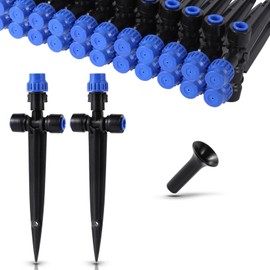 5-Pack Quick Connect Dripper Drip Irrigation Emitters for 1/4" Tubing - Fast Easy Install Adjustable Flow Watering Flower Beds, Garden Misting Nozzle