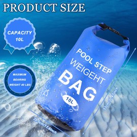2 Packs Universal Pool Step Weight Bags 500D 10L Heavy Duty Pool Ladder Weights PVC Waterproof Bag Pool Weight Sand Bag Foldable Pool Stair Weights for Above Ground/In-Ground Pool Steps