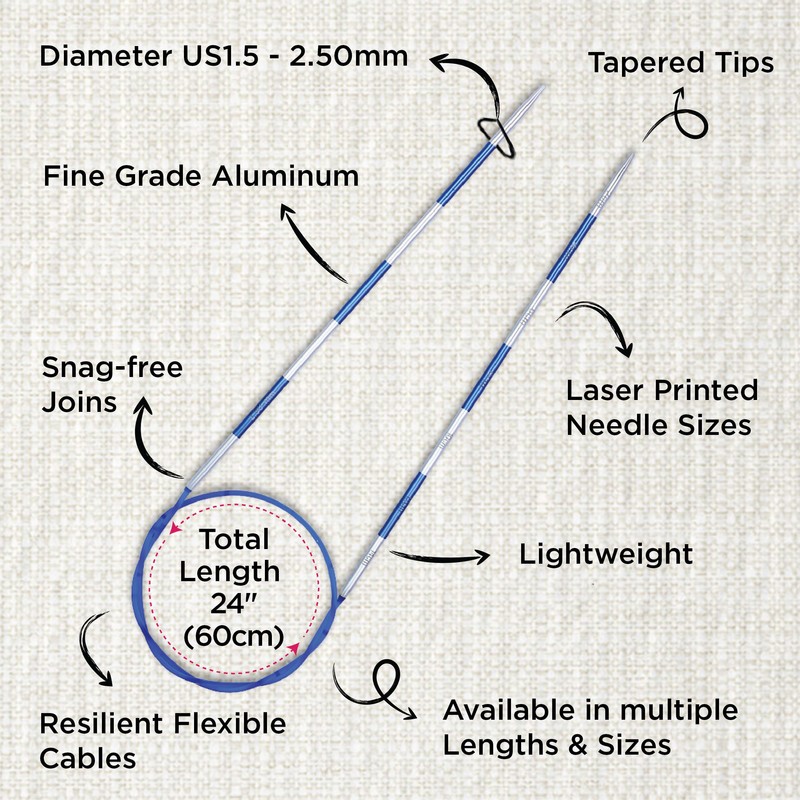 KnitPro 42063 SmartStix Circular Knitting Needle, Metal, Colourful, 60 cm,