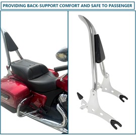 Motorcycle Backrest Sissy Bar Passenger Back Rest Pad Compatible for Indian Accessories Dark Horse Challenger Chieftain Roadmaster Springfield Pursuit Vintage Chief Limited 14-23 (29" Height, Chrome)